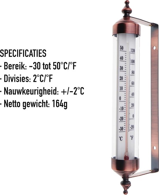 Thermomètre Plein air avec design effet bronze – Thermomètre de jardin  extérieur... | bol