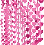 Hartjes Valentijn Decoratie Valentijn Versiering Backdrop Glittergordijn Deurgordijn Roze Glitter Deur Folie Gordijn