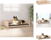 vidaXL Hondenmand Grenenhout - 95.5 x 65.5 x 28 cm - Ondersteunende zijwanden - Dierenkussen