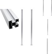 vidaXL Poteau de clôture Aluminium - 7x7x185 cm - Pour Planches de clôture de 2 cm - Résistant aux intempéries - Clôture pour chien