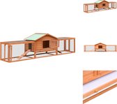 vidaXL Konijnenhok - 2 verdiepingen - 310 x 70 x 87 cm - Hoogwaardig houten frame - Hok