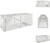vidaXL Muizenvangkooi - 64.5 x 25 x 26.5 cm - Diervriendelijk - Stevig - Humaan - Handig - Ideaal voor muizen en andere dieren - Gegalvaniseerd ijzer - Zilver - Dierenhuis