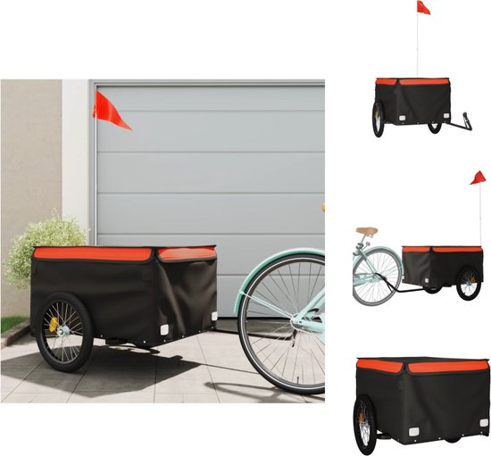 Vidaxl Fietstrailer Geel 124 X 65 X 66 Cm Fiets Trailer
