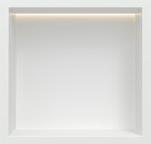 Mat wit RVS Inbouwnis 30x30x10cm met LED verlichting - Inbouwnis badkamer en Douche