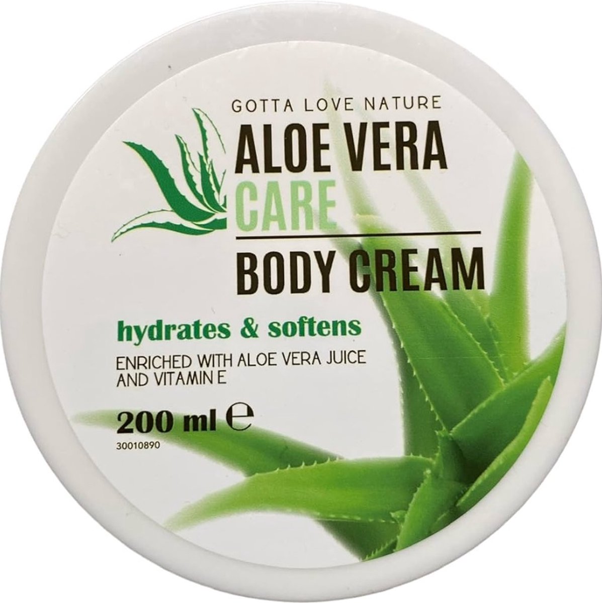 Goedkoopste Gotta Love Nature Aloë Vera Care Body Cream 200 ml - Verrijkt met aloë vera sap & vitamine E - Hydrateert en verzacht de huid
