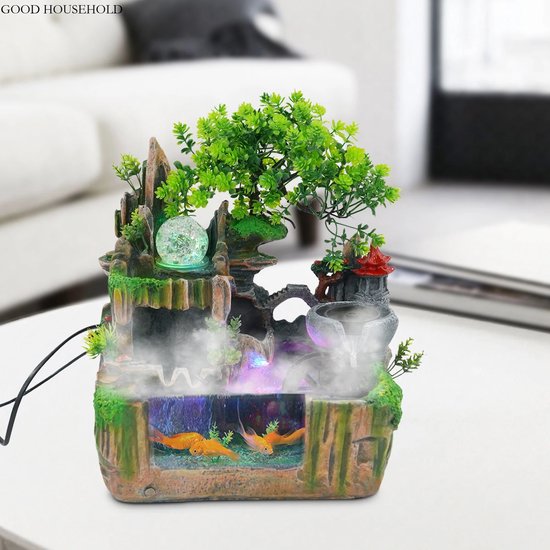 Fontaine De Bureau Zen Cascade - Décoration Feng Shui Avec Eau Qui Coule Pour Méditation Et Détente à La Maison Ou Au Bureau - 10
