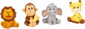 Figurines d'animaux de cirque - Assortiment de 8 - 2x Lion - 2x Éléphant - 2x Girafe - 2x Singe - Cadeaux à distribuer