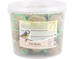 Vogelvoer – Flamingo Four Seasons Mezenbollen met net – emmer 35 stuks – 2.9 kg – rijk aan zaden & vetten – voor buitenvogels