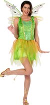 Funny Fashion - Tinkerbell Kostuum - Elf Eliane - Vrouw - Groen - Maat 32-34 - Carnavalskleding - Verkleedkleding