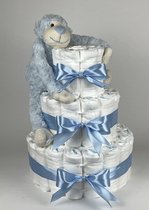 Chouette-Chouette | Luiertaart Jongen | Kraamcadeau | Geboorte Jongen | Babyshower | Aap Blauw