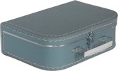 Kinderkoffer Grijsblauw 35 cm - Logeerkoffer - Kartonnen koffer - Kinder koffertje kartonnen - Speelkoffer - Poppenkoffer- Opbergen - Cadeau - Decoratie