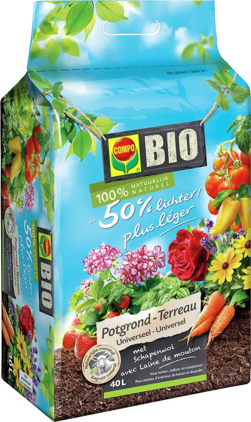 Compo Bio universele potgrond – 50% lichter – 2 x 40L