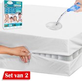 Luxe Waterdichte Matrashoes Met Rits (set van 2) - Matrasvernieuwer 180 x 200 cm - Anti Bedbug - Allergie, Huisstofmijt en Antibacteriële - 100% Waterdichte en Bedwantsbestendige Matrasbeschermer Molton - Ritssluiting - Dikte 30 cm 180x200 cm