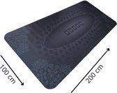 Pokermat - speelkleed - kaartmat - poker - rubber mat - deluxe zwart - 200 x 100 cm - incl. oprol koker - incl. draagtas - waterafstotend - antislip - 2 tot 9 pers.