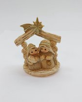 Mini kribbe/ Kerstgroep / Polystone/ 5,5 x 5 x 3 cm