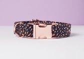 Awesome Paws halsband hond - Honden Halsband Floral leafs - Bloemen- Handmade | Maat S