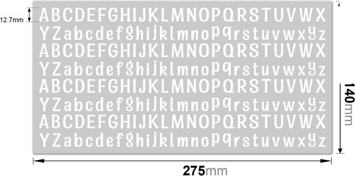 Alfabet Sticker vellen - Witte Letters & Hoofdletters - 40x Alfabet 1,5CM stickers - Plakletters 5 vellen — afbeelding 3