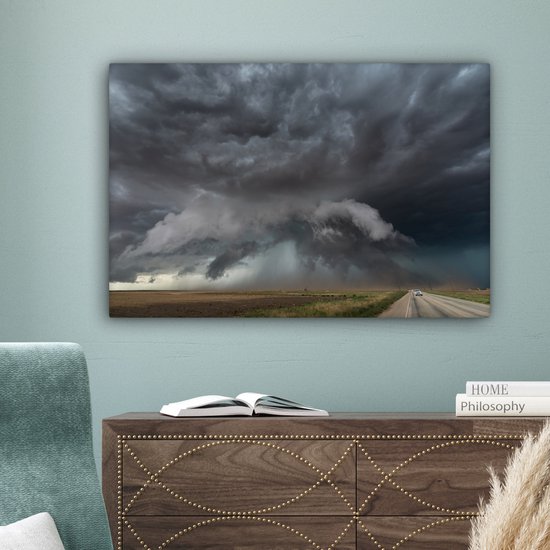 Peintures sur toile - Tornado Chase Texas - 90x60 cm - Décoration murale