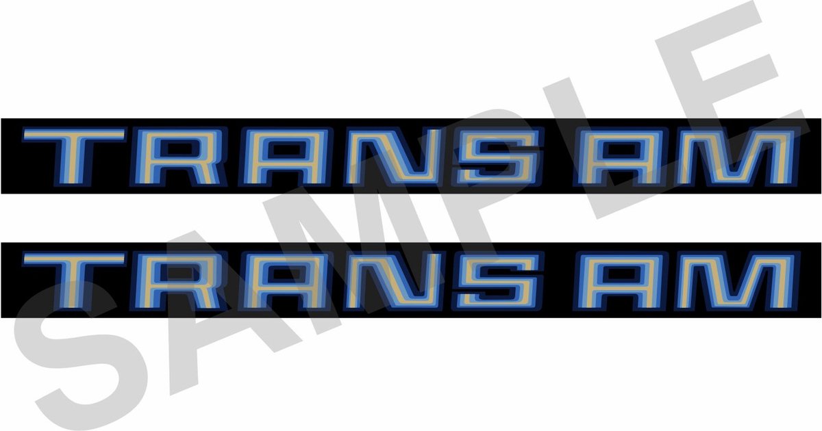 1970-1993 Pontiac Firebird doorhandle sticker blauw - opdruk: TRANSAM