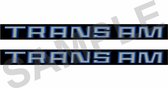 1970-1993 Pontiac Firebird doorhandle sticker blauw - opdruk: TRANSAM