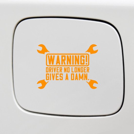 Autocollant pour pare-chocs - Le conducteur Damn - 14 x 10 - Oranje