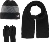 Kitti 3-Delig Winter Set | Muts (Beanie) met Fleecevoering - Sjaal - Handschoenen | 4-8 Jaar Jongens | K23170-12-01 | Black