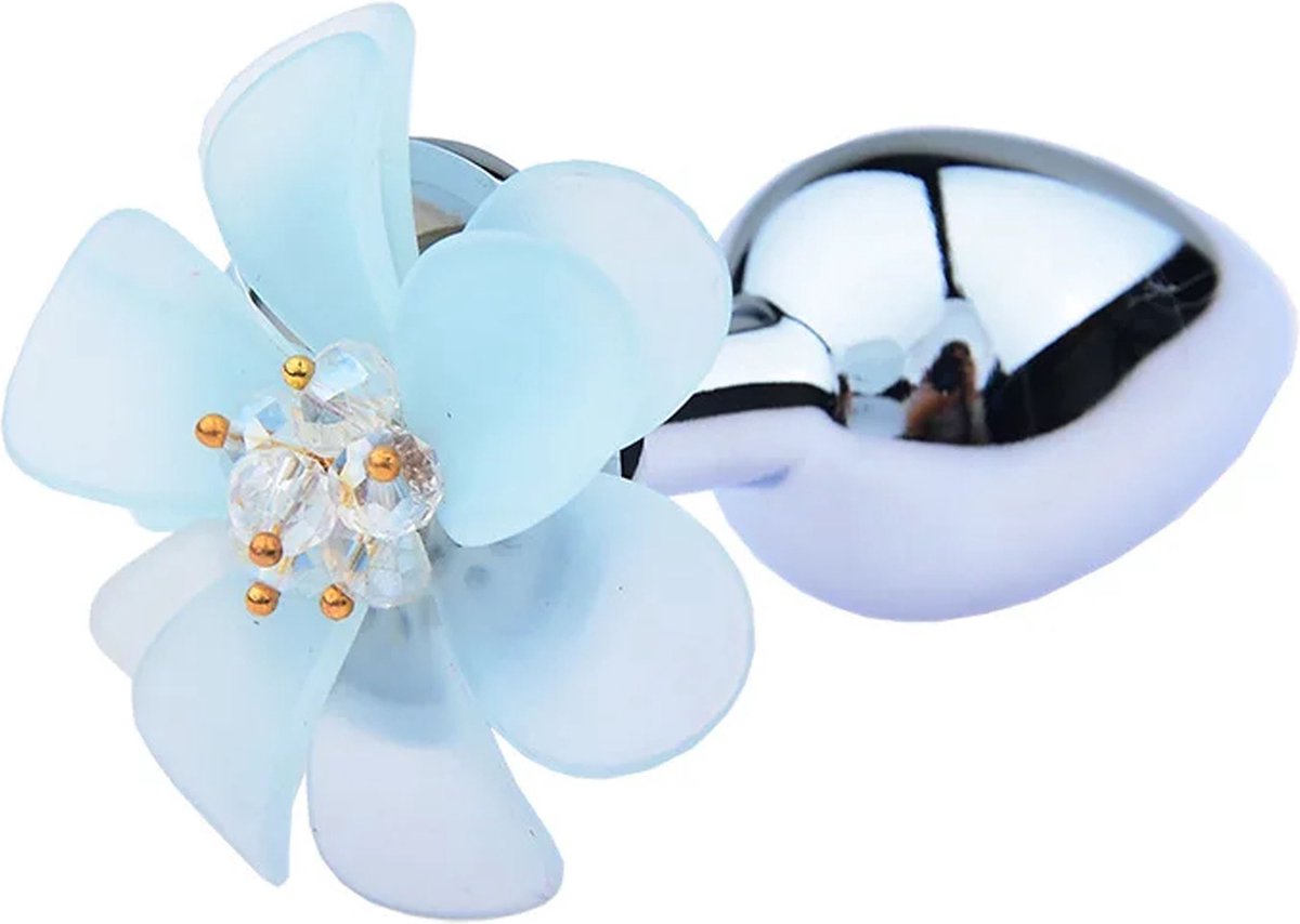 Goedkoopste Design buttplug met bloem - Sierlijke anaalplug - BDSM - Medium - Beginner - RVS