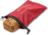 Broodnodig® - Herbruikbare Broodzak (44x30cm) – 100% RPET – Broodzakken Voor Zelfgebakken Brood – Luchtdicht – Thuisbakker - Diepvrieszak - Brooddoos – Rood