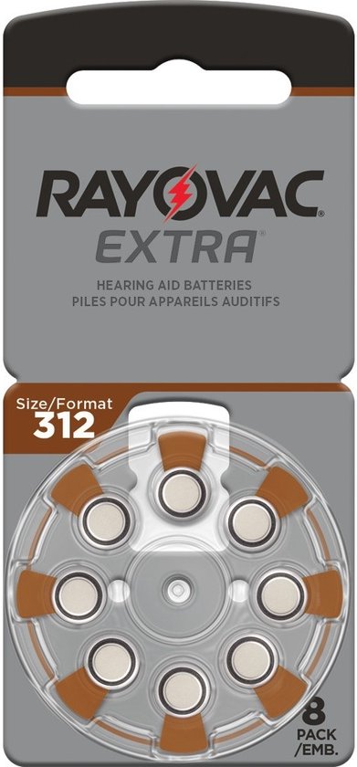 Lot de 80 piles pour aides auditives Rayovac Extra 312