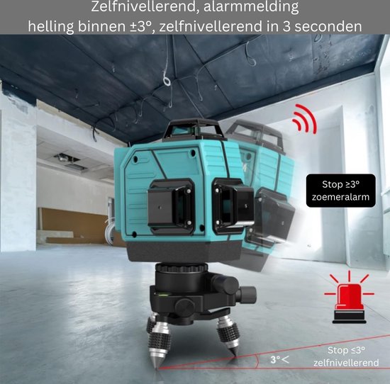 Niveau Laser Autonivelant Vert Trépied Pour Laser 8 Lignes Croisées 2 x 360° Laser Rotatif Faisceau 40 m Base Magnétique Mini Support de Cric | FR