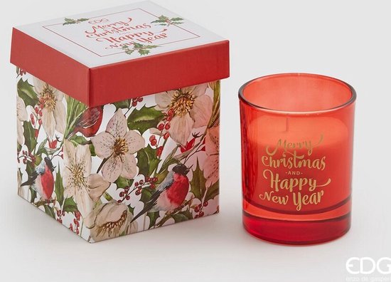 EDG Enzo De Gasperi Kerst geurkaars in glas met muziekdoosje H9 D8
