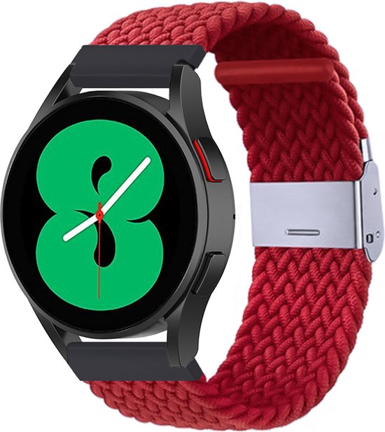 By Qubix - Compatible Samsung bandje - Braided nylon bandje 22mm - Rood - Geschikt voor Samsung Galaxy Watch 3 (45mm) - Galaxy Watch 46mm - Gear S3 Classic & Frontier