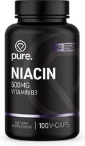 PURE Niacine Flush Free - Vitamine B3 - 100 vegan capsules - 500mg
