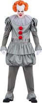 Smiffy's - Grijze Kwaadaardige Clown - Man - Grijs - XL - Halloween - Verkleedkleding
