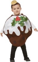 Smiffy's - Kerst & Oud & Nieuw Kostuum - Smakelijk Kerst Toetje Kind Kostuum - Bruin, Wit / Beige - One Size - Kerst - Verkleedkleding