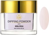 AT-Shop - Dipping Powder - 253 Milky White- Te Gebruiken met elk merk Dip Powder - Dip poeder - Dip nagel - Nailart - Nail- Pink Gellac starter set