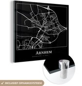 MuchoWow® Peinture sur verre 90x90 cm - Peinture sur verre - Plan de la ville - Arnhem - Carte - Carte - Photo sur verre acrylique - Peintures