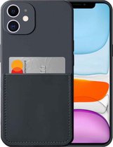 Smartphonica iPhone 11 siliconen hoesje met pashouder en zachte binnenkant - Zwart / Back Cover geschikt voor Apple iPhone 11