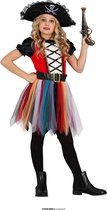 Guirca - Piraat & Viking Kostuum - Miriam De Beruchte Piraat Van De Zuidelijke Zee - Meisje - Rood, Zwart - 7 - 9 jaar - Carnavalskleding - Verkleedkleding
