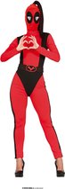Guirca - Deadpool Kostuum - Anti Heldin Van Deadcity - Vrouw - Rood - Maat 42-44 - Carnavalskleding - Verkleedkleding