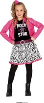 Guirca - Roze Rock Superstar Rosie - Meisje - Roze - 5 - 6 jaar - Carnavalskleding - Verkleedkleding