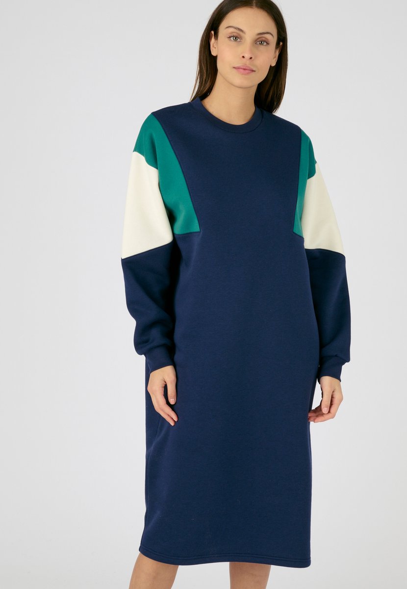 Damart - Sweat-jurk colorblock - Dames - Blauw - L