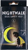 Nightwalk Safety Vest - Veiligheidsvest hond - Hondenvest - Reflecterend veiligheidshesje - Ruglengte 45 cm - Maat L - Geel