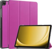 Hoes Geschikt voor Samsung Galaxy Tab A9 Hoes Luxe Hoesje Book Case - Hoesje Geschikt voor Samsung Tab A9 Hoes Cover - Paars