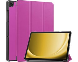 Hoes - Geschikt voor Samsung Galaxy Tab A9 - Dun & Stevig - Trifold Bookcase - Hard Cover - Hardcover Book Case - Tablet Hoesje - Paars