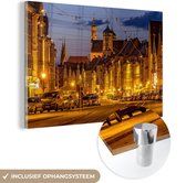 MuchoWow® Glasschilderij 60x40 cm - Schilderij acrylglas - Duits kathedraal in Augsburg - Foto op glas - Schilderijen