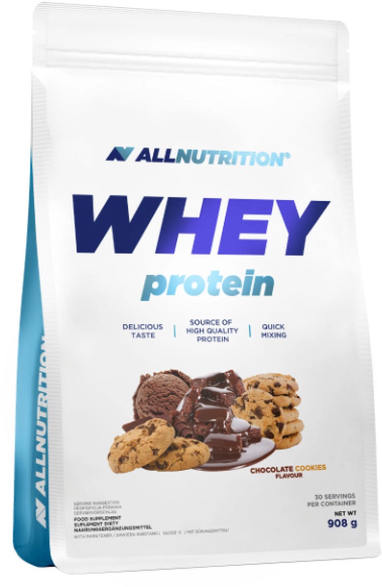 AllNutrition 908gr Whey aardbei/banaan | eiwitten | spieropbouw | Supplement | gezondheid | Herstel | Afvallen | Aankomen | verzorging | Eiwit vervanger | Groei | opbouw | Spiermassa | gezonder eten | Overgewicht | Immuunsysteem | Nutriworld