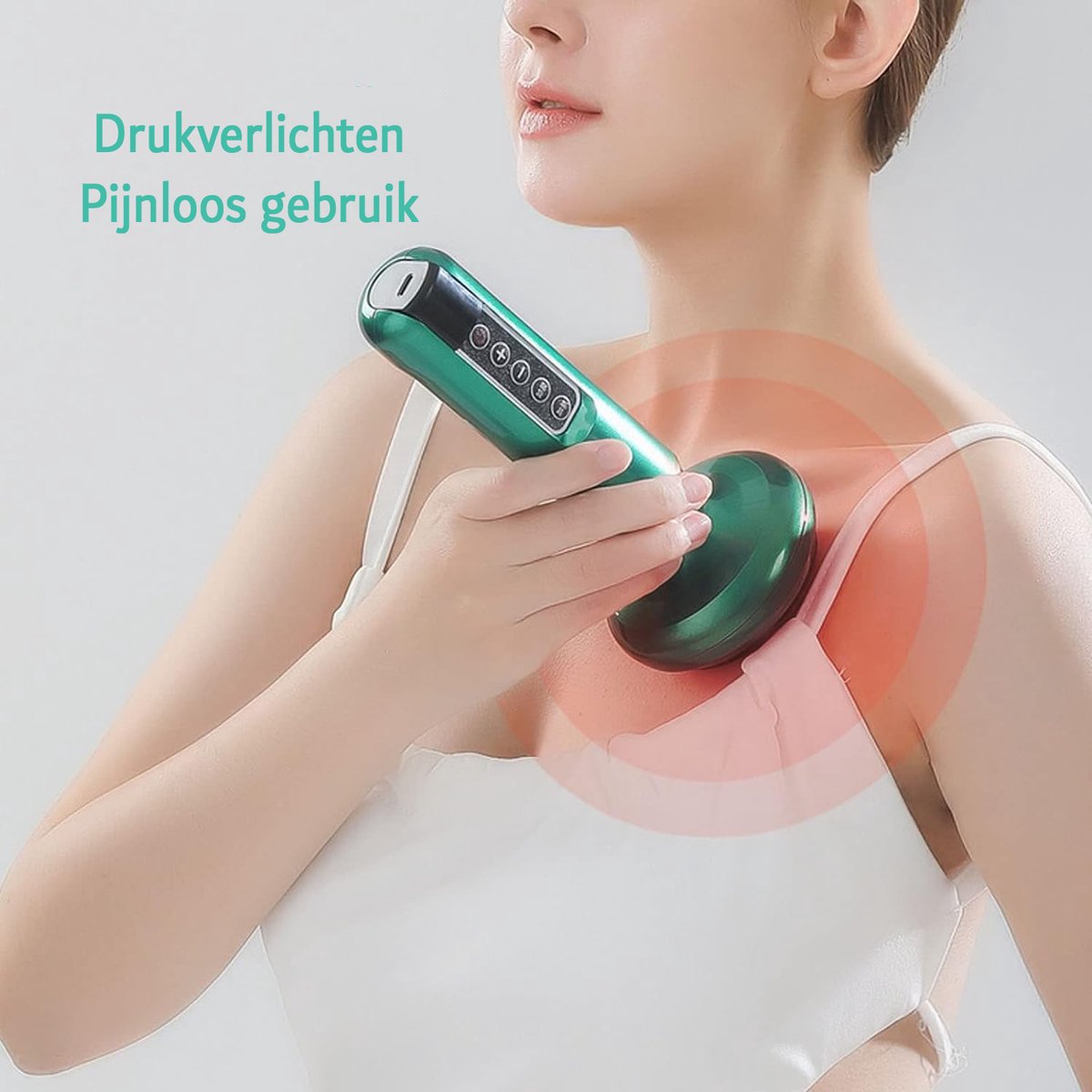 Afbeelding 3 van Elektrische Cellulite Massage Apparaat - 12 Standen - Gua Sha - Full Body - Vacuüm - Cupping - Ontspanning -Groen