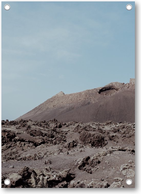 Sereen Vulkanisch Canvas - Lanzarote's Stille Pracht - Minimalistisch Vulkanisch - Tuinposter 50x70cm