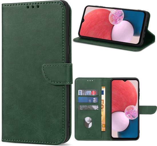 Geschikt Voor Oppo A17 Hoesje - Solidenz Bookcase A17 - Telefoonhoesje A17 - Case Met Pasjeshouder - Cover Hoes - Groen